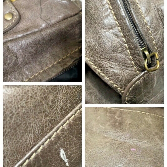 Francesco Biasia Taupe Brown Leather Shoulder Bag - Picture 7 of 8